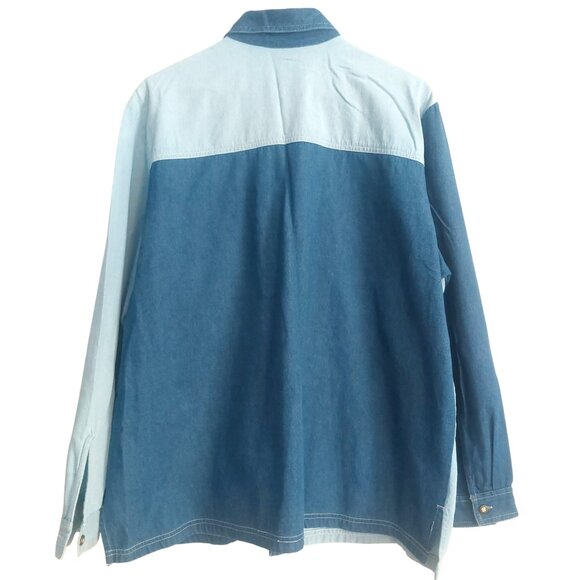 Dog Lovers Denim Shirt 2XL Embroidery 100% Cotton Long Sleeves Button Up BLAIR - Picture 5 of 14